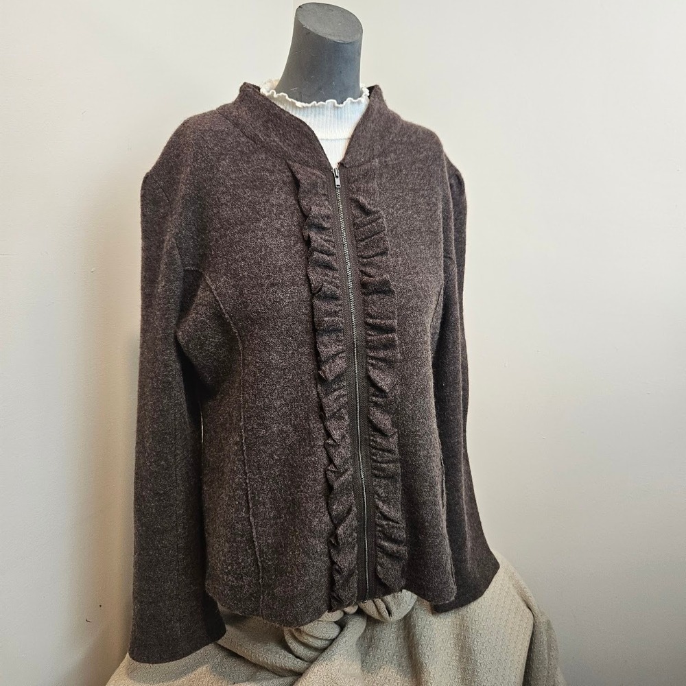 WILLI SMITH‎ | 100% Wool Knit Sweater Brown Size Large Boho Gorpcore Vintage